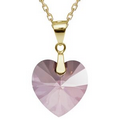 Antique Pink XILION Heart Pendant Made with Swarovski Elements